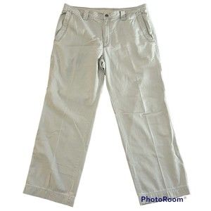 Columbia Mens Size 38x32 Pants Tan 37x31.5 Bone Gray Off Wht Side Pocket Casual